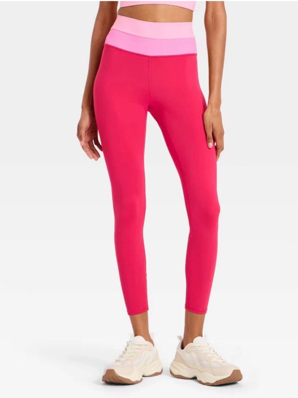 NWT Women High-Rise Colorblocked Leggings JoyLab Hot Pink XXL Athleisure